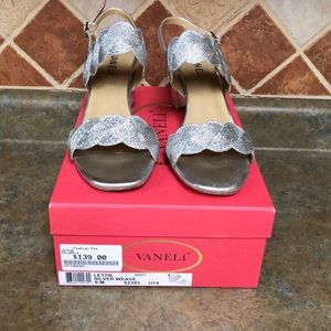 VANELi silver weave heels